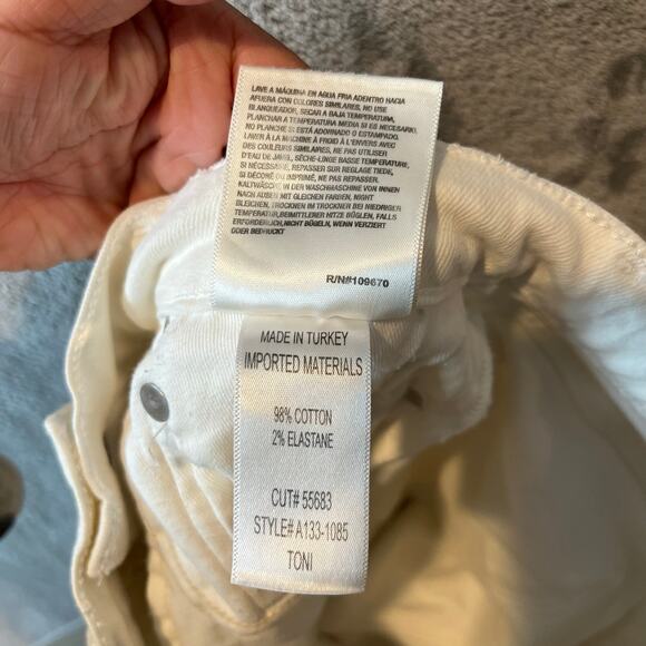 AGOLDE Toni Mid Rise Straight Leg Jeans Size 26 White - Picture 5 of 7